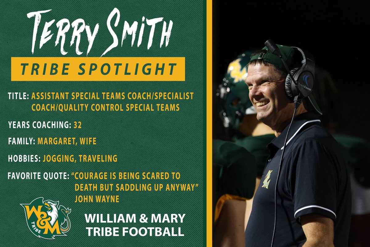 WMTribeFootball's tweet photo. Get to know Coach Terry “Strike” Smith
#GoTribe https://t.co/TfRX8IDrSM