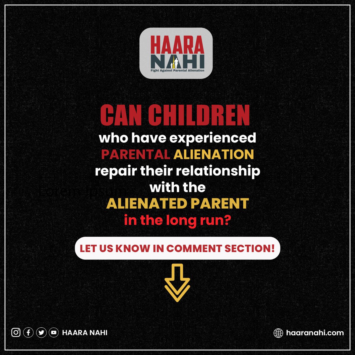 HaaraNahi's tweet photo. #alienatedchild #childabuse #alienationhurts #childmentalhealth #alienatedparent #parentalalienationawareness #stopparentalalienation #parentalalienationsyndrome #parentalalienationisabuse #haaranahi https://t.co/QQVh1sN5Ka