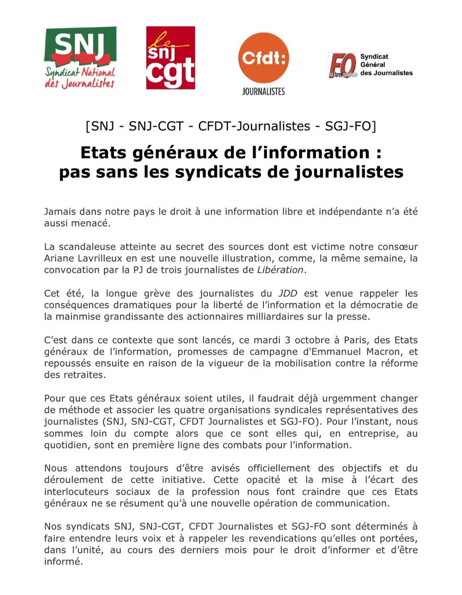 SNJ - premier syndicat de journalistes tweet media