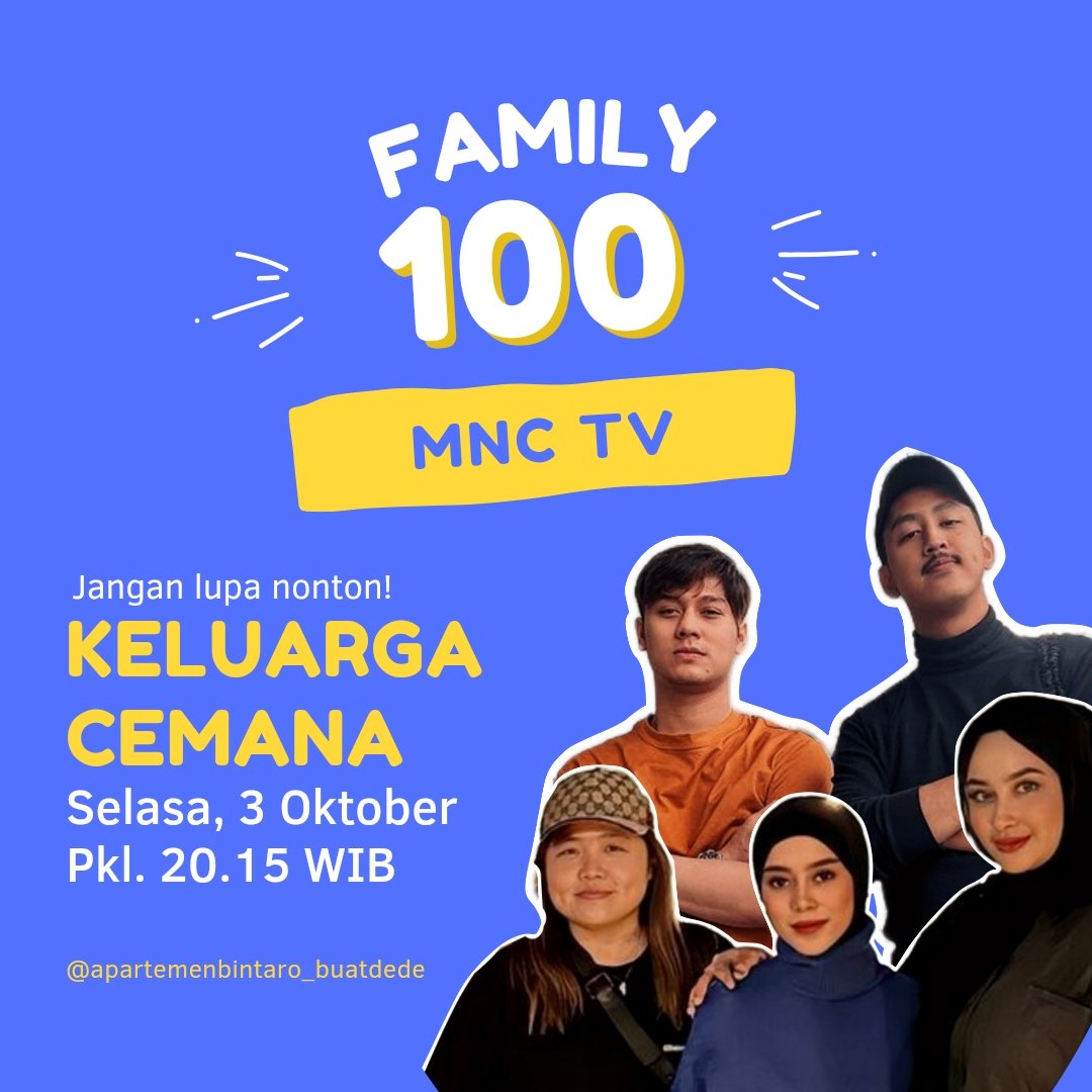 sunarty575's tweet photo. Ayo ayo Pantengin @Official_MNCTV. pukul 20.15 Wib ada #LesLarDiFamily100 
#LesLarDiFamily100 
#LesLarDiFamily100 https://t.co/oQTzEgAHW2