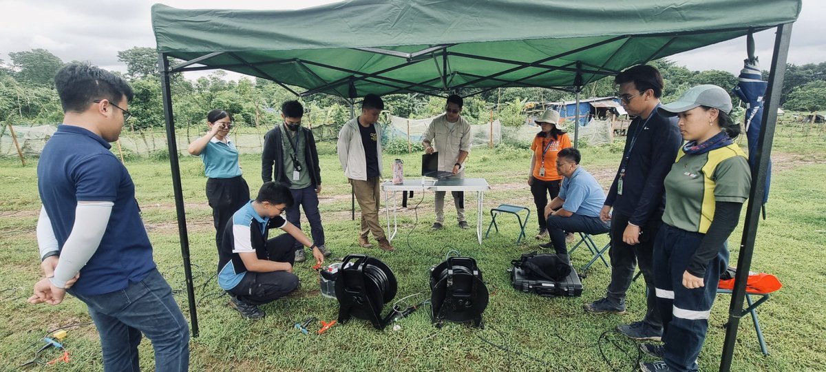 deotectonics's tweet photo. Today, our group conducted a seismic reflection survey across the West Valley Fault. Can’t wait to see the results! #seismicreflection #geophysics https://t.co/Cz8uHb5m3I