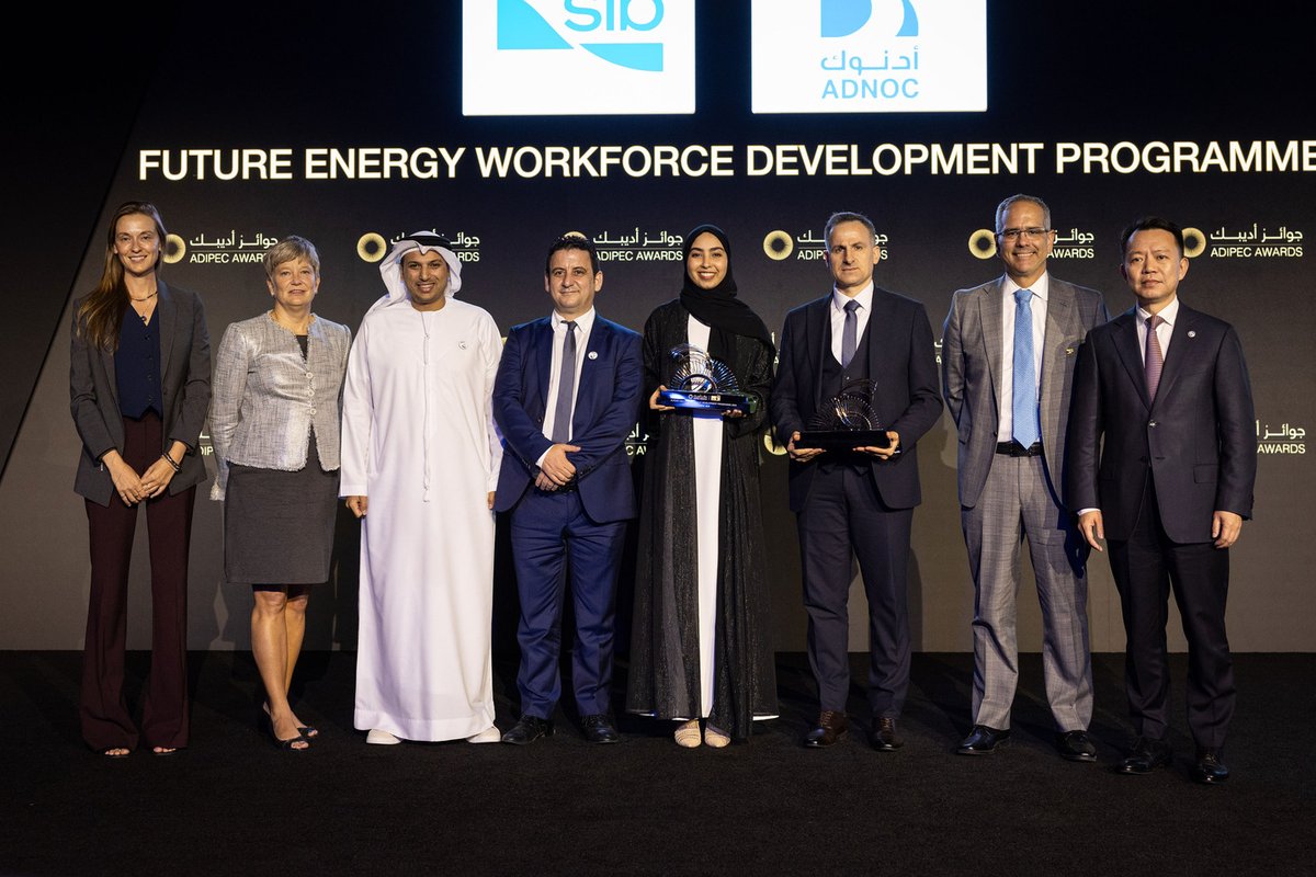 ADIPEC (@adipecofficial) on Twitter photo The ADIPEC Awards 2023 Future Energy Workforce Development Programme Award has been awarded to <a href="/ADNOCGroup/">ADNOC Group</a> and SLB. Congratulations! The ADIPEC Awards 2023 Future Energy Workforce Development Programme Award has been awarded to <a href="/ADNOCGroup/">ADNOC Group</a> and SLB. Congratulations!