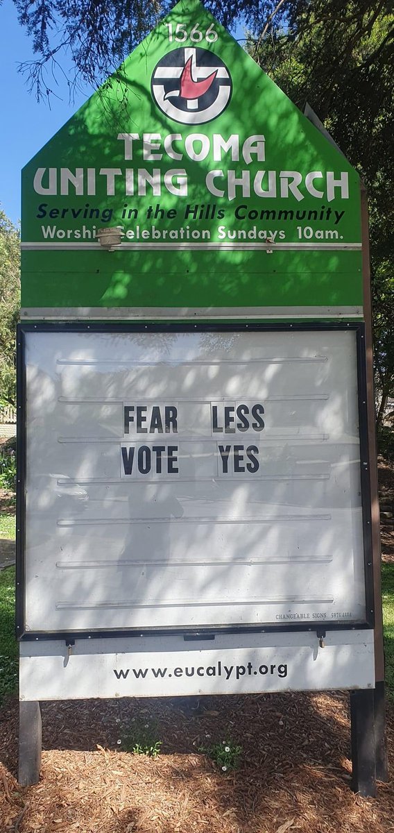 Got to love the Uniting Church. #VoteYES23Australia #TheVoice