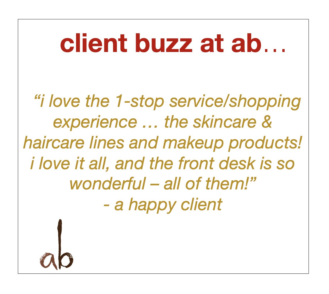 it’s testimonial tuesday … 'i love the one stop service/shopping experience ... the skincare and haircare lines and makeup products! i love it all, and the front desk is so wonderful - all of them!” — a happy client #testimonialtuesday #testimonial #tuesday #onestopshopping