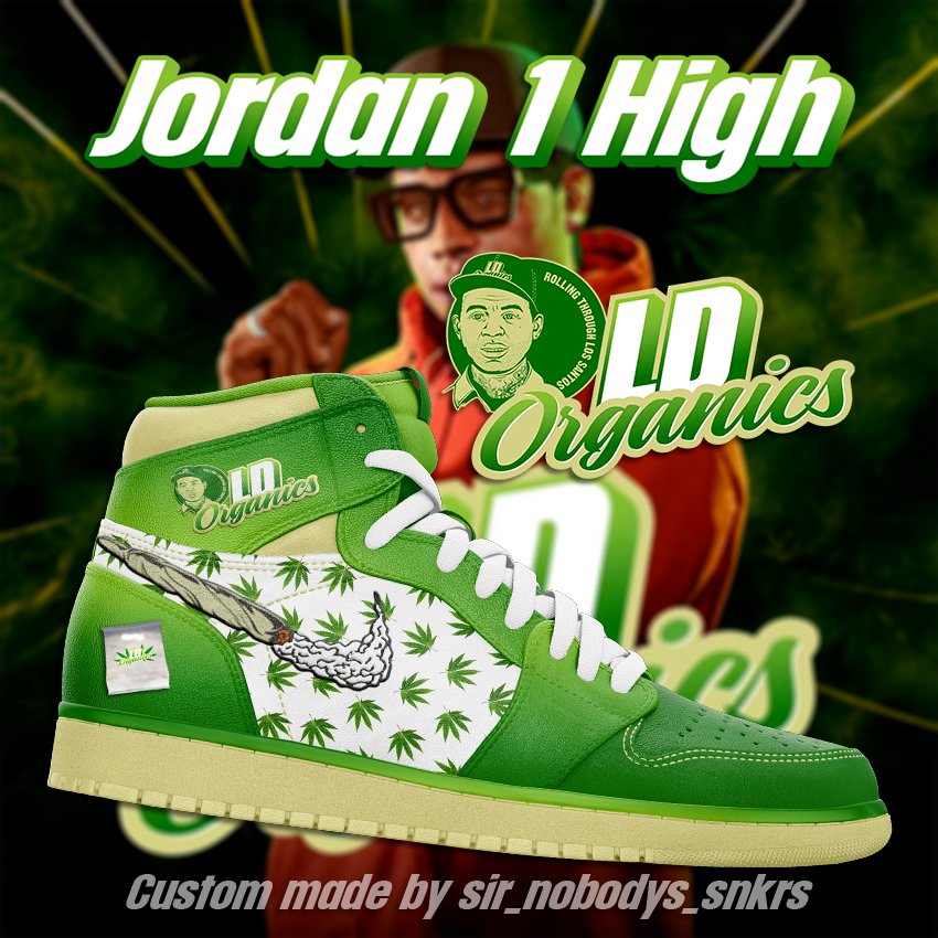 🚬 Jordan 1 High 'LD Organics' 🍀

#jordan #nike #custom #jordan1high #customshoes #digitalart #awesome #gtav #online #lamardavis #ldorganics #sneaker #photoshop #hobby #colorful #videogame