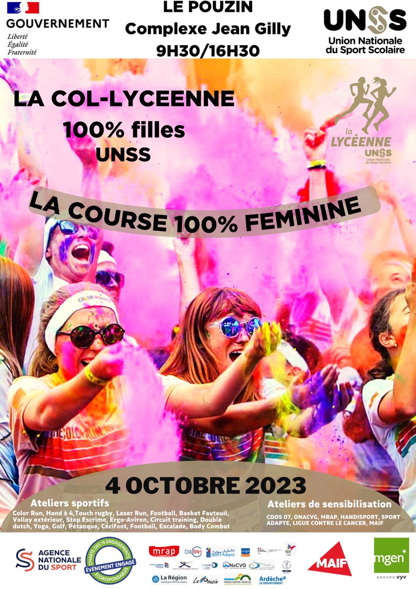 L événement 100 % filles de l <a href="/unss/">UNSS_National</a>  revient en @Ardeche_07  #luttecontrelesdiscriminations #0dechet <a href="/Dsden07/">Direction académique Ardèche</a> <a href="/acgrenoble/">Académie de Grenoble</a>