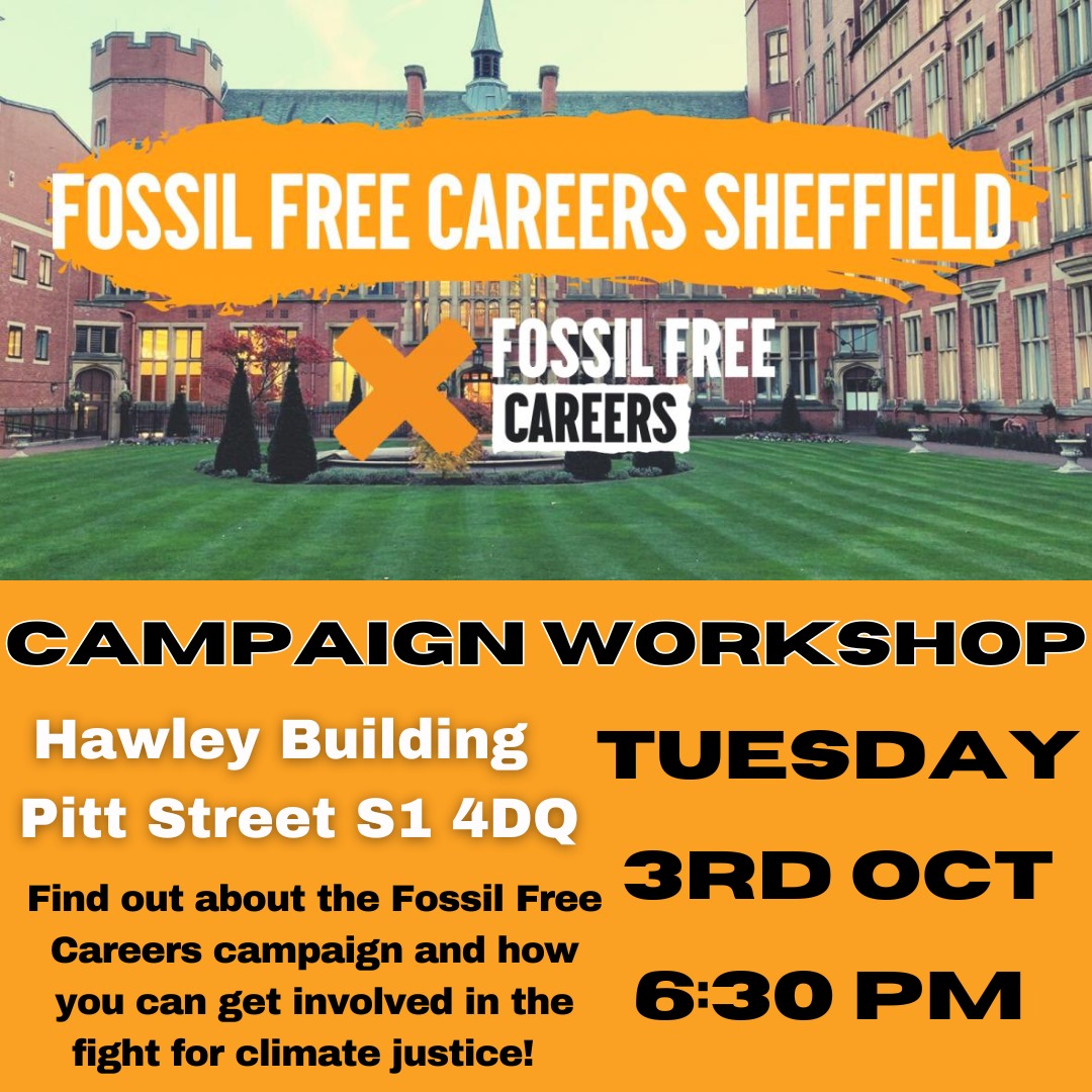 Come to our workshop on the campaign for fossil free careers 💚