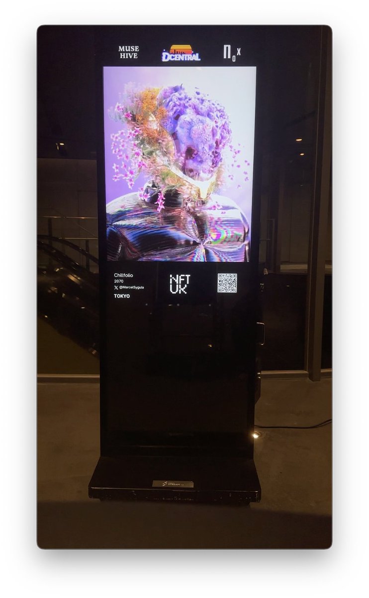 Spotted at <a href="/DcentralCon/">DCENTRAL Conference</a> Tokyo 2023, Shibuya Stream Hall

✨Artwork by <a href="/MarcelSygula/">Chillfolio 💎</a> exhibited on <a href="/WeAreNFTUK/">NFTUK 🇬🇧</a>  ‘s screen