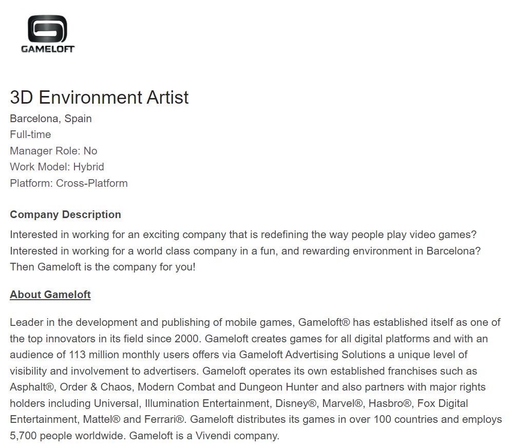 devicat_'s tweet photo. #JOBS #feinavideojocs
#DevJobs #JobsDev socios #DeviCAT
@Gameloft_Spain
👇👇👇 https://t.co/A2jj5b6jh9
