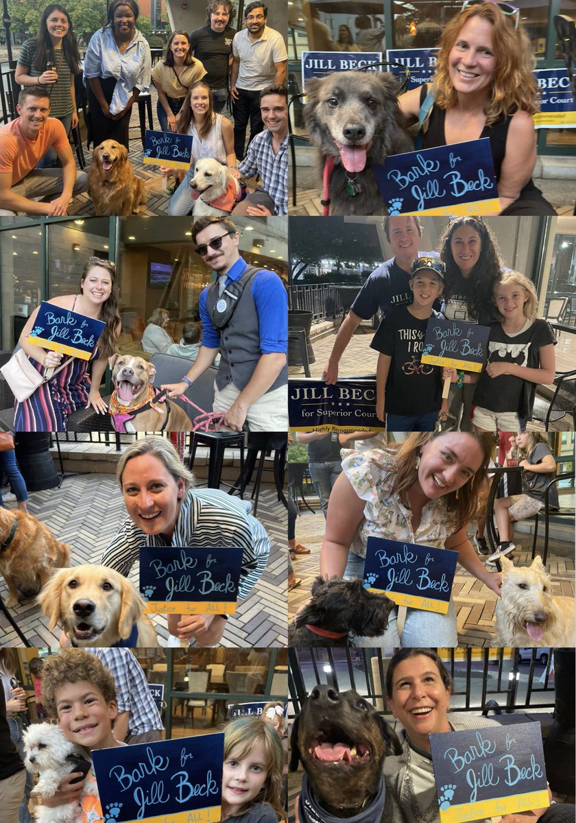 ElectJillBeck's tweet photo. Smiles all around at last night’s “Yappy Hour”-and everyone went home with a very tired dog! #JusticeFurAll #BarkForBeck https://t.co/2gdZ4miOIx