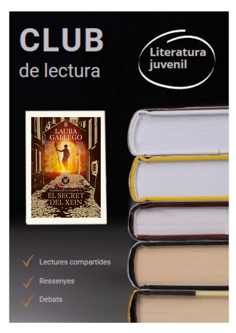 Comencem els clubs de lectura a la biblioteca, a l’hora de pati
- Còmics (Xavi Puntí) els dilluns. Aquest club de lectura s’iniciarà el dia13 de novembre
– Novel·la juvenil (Xaro Alcaraz), els dimecres. Aquest club de lectura es començarà el 17 de gener.