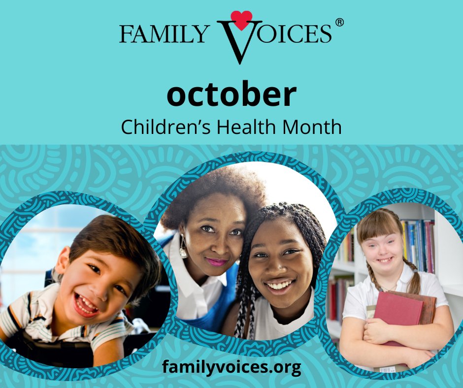 October is #ChildHealthMonth. At Family Voices, child health is at the heart of our mission. Support our work to transform health care for children and youth with special health care needs by making a gift at familyvoices.org/donate. #HealthEquity #CYSHCN #HealthCare