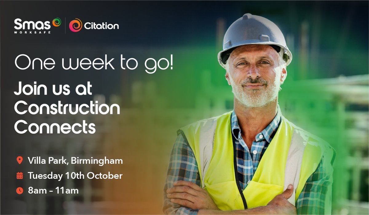Construction Connects Birmingham is fast approaching and tickets are going fast!  

We’ll be there to chat about how we can help you with your Health &amp; Safety, HR and Employment Law compliance to get you ready for those big contracts! 

Register now: ow.ly/cHRL50PSiv4