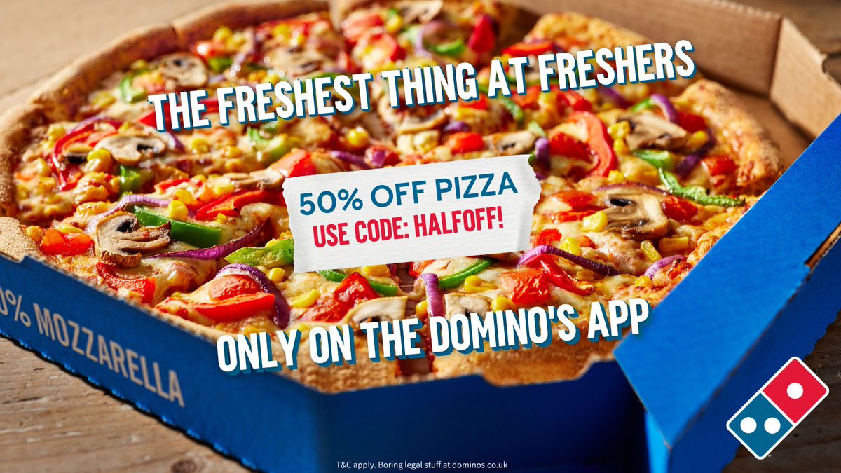🎉📚 Student Exclusive Offer Alert! 🍕

50% OFF Domino's Pizza using code HALFOFF! 📱 

Order through the Domino's app  🍕 

Don't miss out on this delicious deal! Hurry, offer ends soon!

#AD