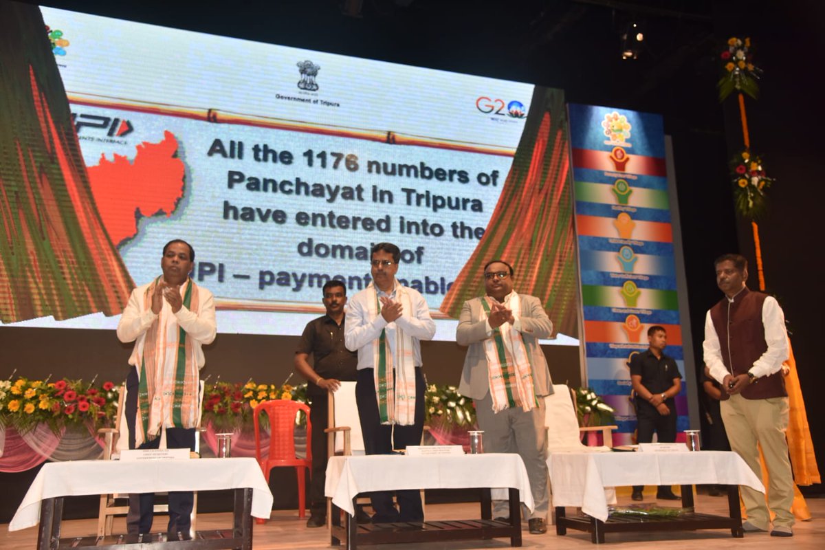 TripuraPanch's tweet image. Today Honourable Chief Minister of Tripura has officially declared 100% UPI payment enablement of all PRI bodies in a befitting programme at PRTI, A.D. Nagar, Tripura.
#award, #NPA, #panchayat