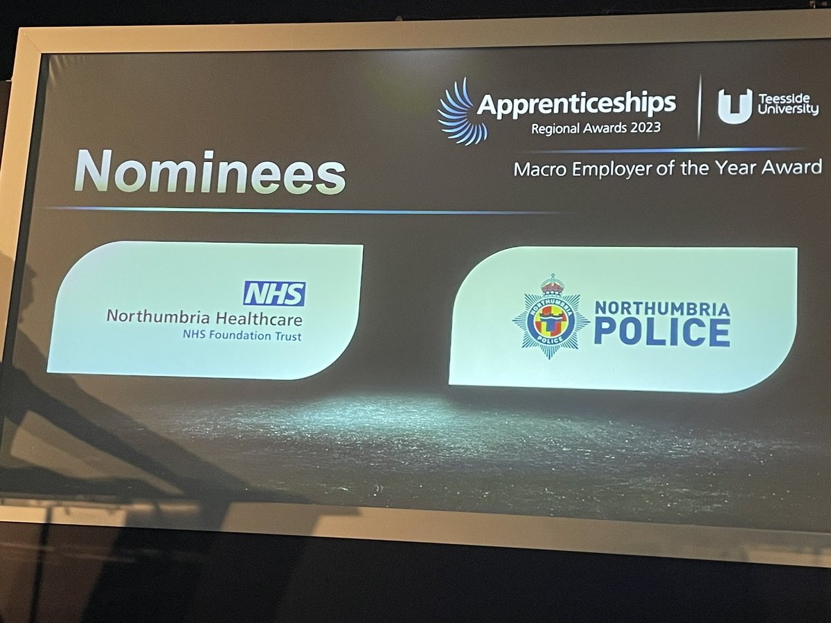 Proud to be recognised at macro employer of the year at the regional apprenticeship awards, now for the nationals in November @NorthumbriaNHS @AANNorthEast