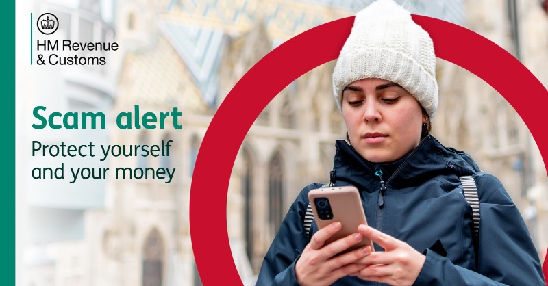 HMRCgovuk's tweet photo. Calling all students! 

New to paying tax? Criminals posing as HMRC may contact you offering a tax refund or to tell you your National Insurance number has been used in a fraud. 

Make sure you’re on your guard! Click below to find out more about tax scams and how to report them.