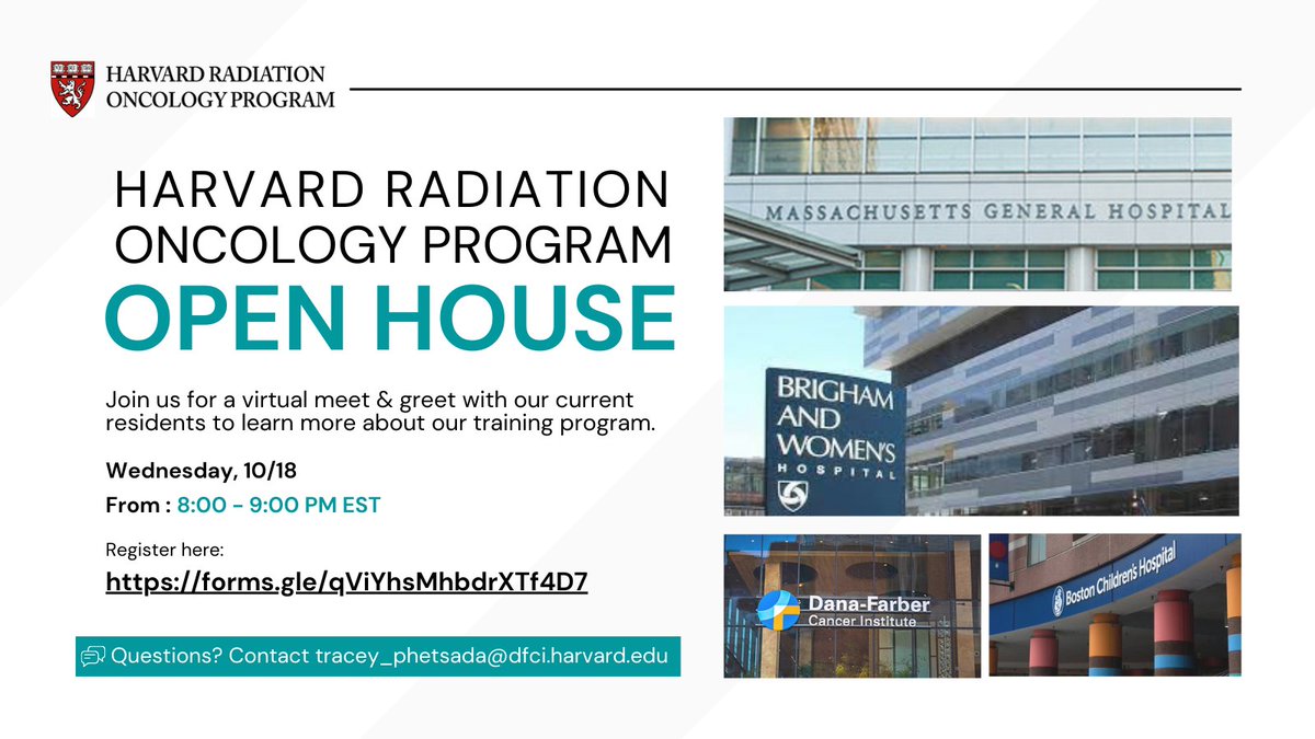 If you are applying for #RadOnc this #Match2024 (or just curious about rad onc in general) , we have an opportunity for you learn more about our program. Sign up today! forms.gle/JNKnrs9B9P1GLv… #ERAS #MedTwitter #MedEd