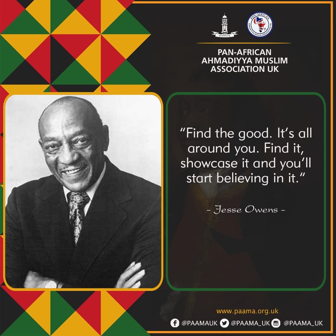 PAAMA_UK's tweet photo. “Find the good. It’s all around you. Find it, showcase it and you'll start ...”

Jesse Owens

#BlackHistoryMonth 
#BlackHistoryMonth2023 https://t.co/AXIJsfGXZd