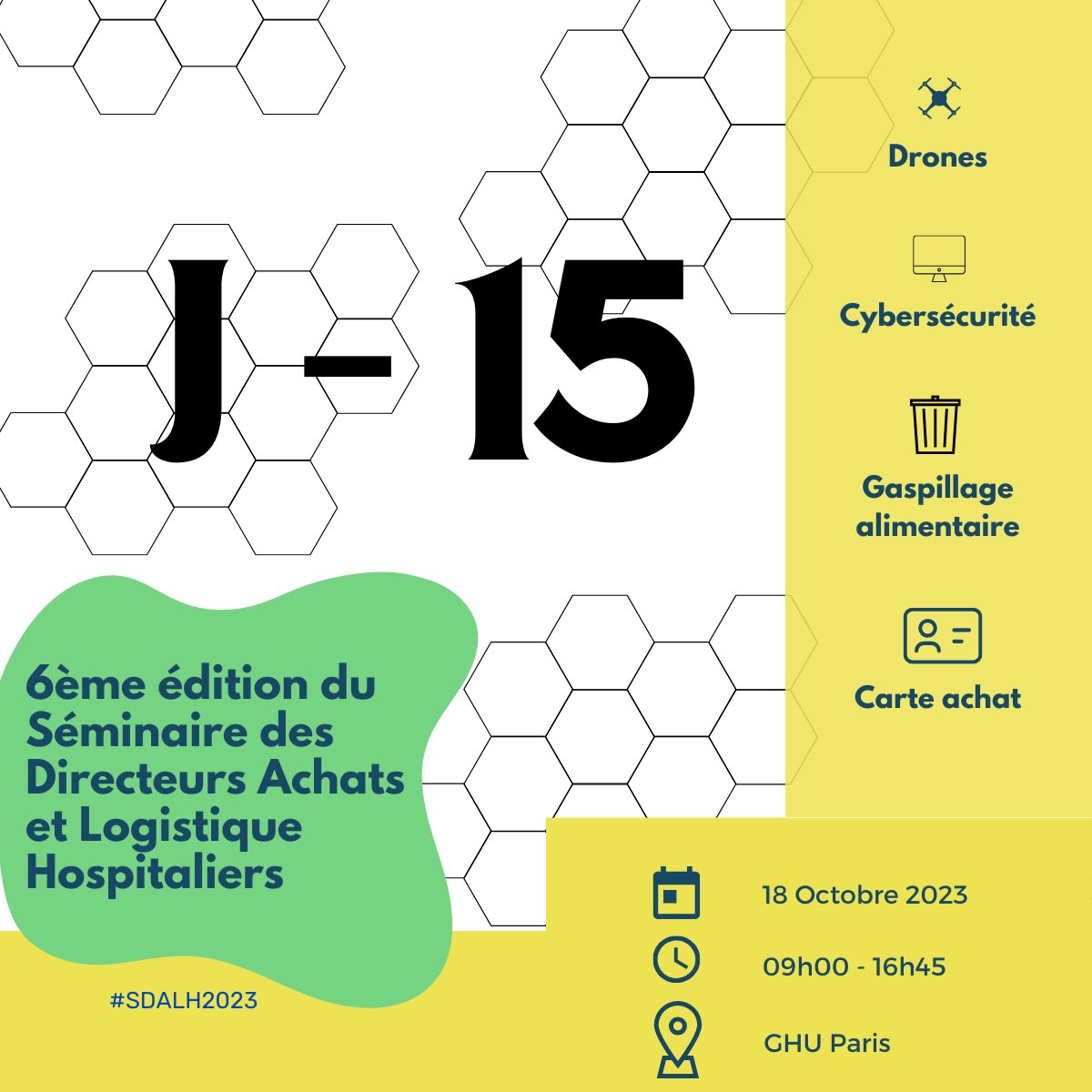 SDLH_2023's tweet photo. Le Séminaire des Directeurs Achats et Logistique Hospitaliers (le fameux SDALH2023) a lieu dans 2 semaines !
💬 Au programme : Cyberattaque, numérisation des archives, carte achat, dynamique environnementale en logistique, dilemme public/privé, performance publique, drones … https://t.co/IcKINaYxQN