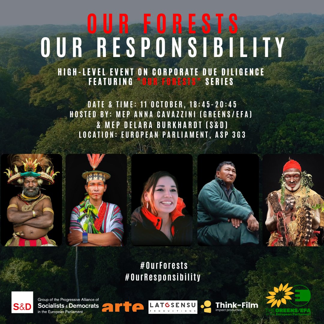thinkfilmimpact's tweet photo. 🌍FILM PREMIERE EVENT! 
Wed Oct 11 at @Europarl_EN uniting politics &amp; film for positive environmental change. 

Featuring @ARTEfr #OurForests &amp; hosted by MEPs @anna_cavazzini &amp; @delarabur

📢It's #OurResponsibility to put people &amp; planet first in #CSDDD

➡️https://t.co/WYRuIOBedd https://t.co/8lKnjbWisF