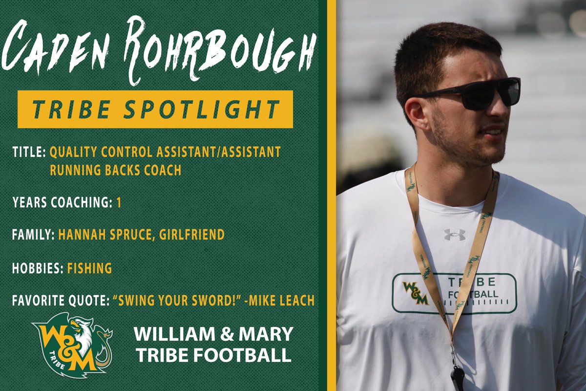 WMTribeFootball's tweet photo. Get to know @CoachCade_ 
#GoTribe https://t.co/bXACAmcdNd