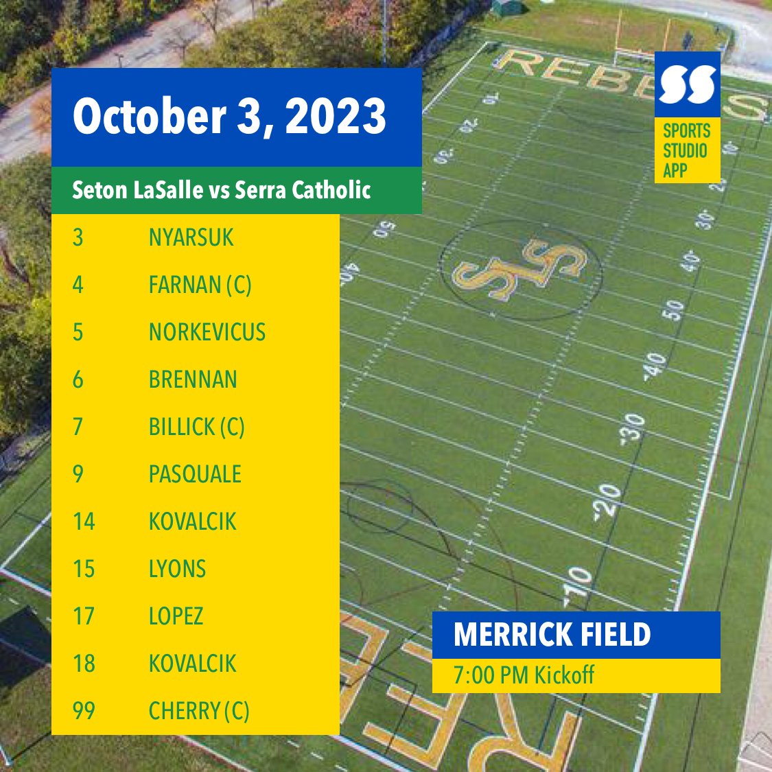The Rebels welcome Serra Catholic to Merrick for a 7 PM section matchup! 

#RebelPride
