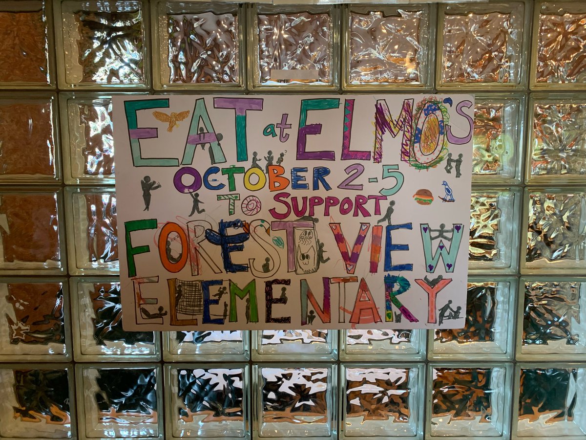 Thank you <a href="/elmosdiner/">Elmo's Diner</a> for your support of the <a href="/FVFalcons/">Forest View Elementary</a>!