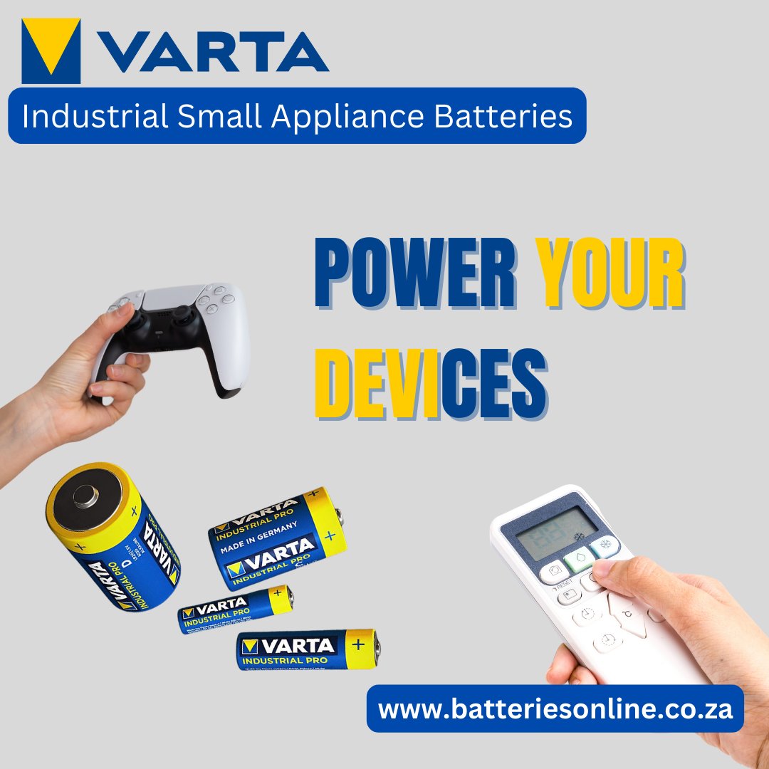 View Online: batteriesonline.co.za/product-catego…

#MALSolar #BatteriesOnline #EverythingBatteries #EverythingSolar #ShopNationwide #ClickPayEnjoy #DeliveredtoYourDoor #VartaBatteries #Varta #BatteriesforEverything #Batteries #Battery #Lithium #AllSizes #Rechargeable #BatteriesforGadgets