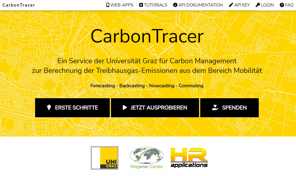 #CarbonTracer <a href="/UniGraz/">Uni Graz/University of Graz</a> estimating #GHG emissions by mobility choice - excellent example for a services-based, spatially enabled open architecture - carbontracer.uni-graz.at