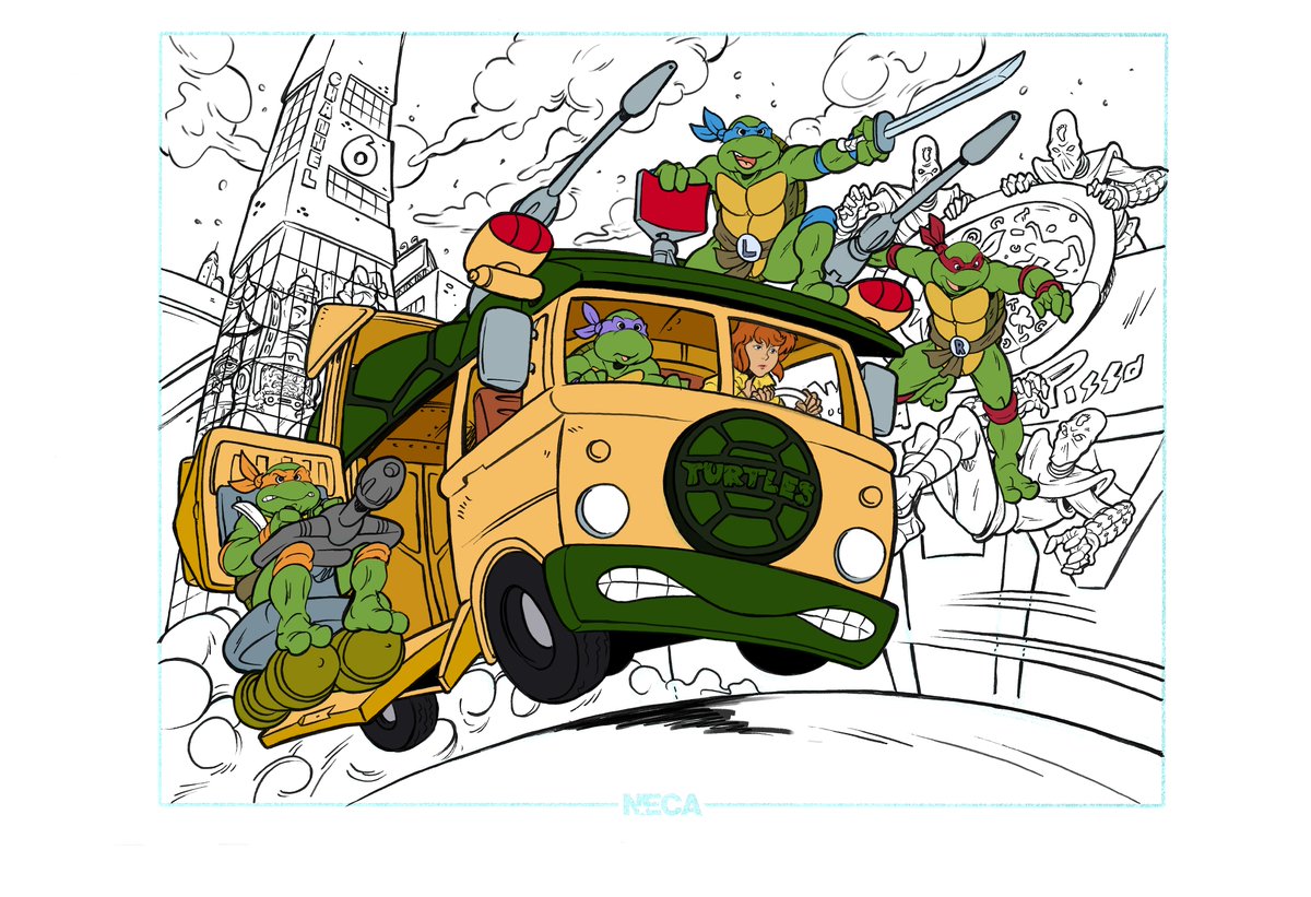 teamlattie's tweet photo. @NECA_TOYS   @TMNT  Turtle Van Full image and some behind the scenes 
#ToyFair #tmnt #neca https://t.co/viQ2hqmAgm