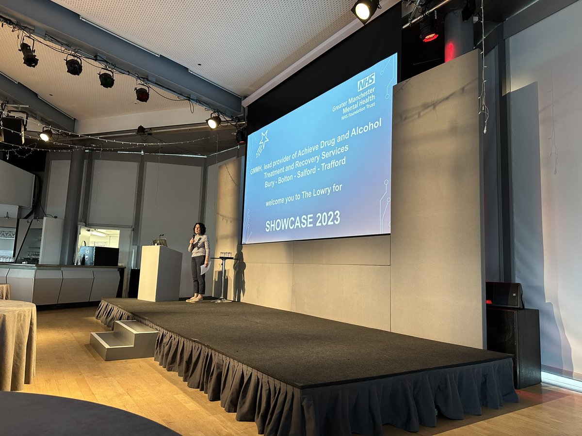 We’re <a href="/GMMH_NHS/">Greater Manchester Mental Health</a> Achieve Partnership Showcase, where we were very proud to get mentioned in <a href="/KateHorigan/">Kate Hall</a>’s opening comments alongside all the other great work happening across the areas. Thanks for inviting us!