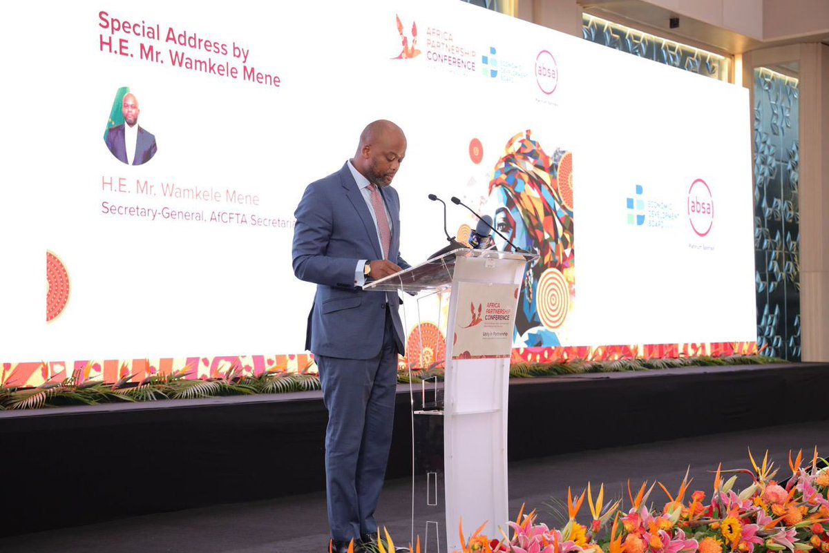 Yesterday in Mauritius, the Secretary General of the AfCFTA Secretariat, H.E. @MeneWamkele gave a key address at the opening session of the Africa Partnership Conference 2023, which runs from 2-3 October. In his speech, the Secretary General highlighted that in the context of