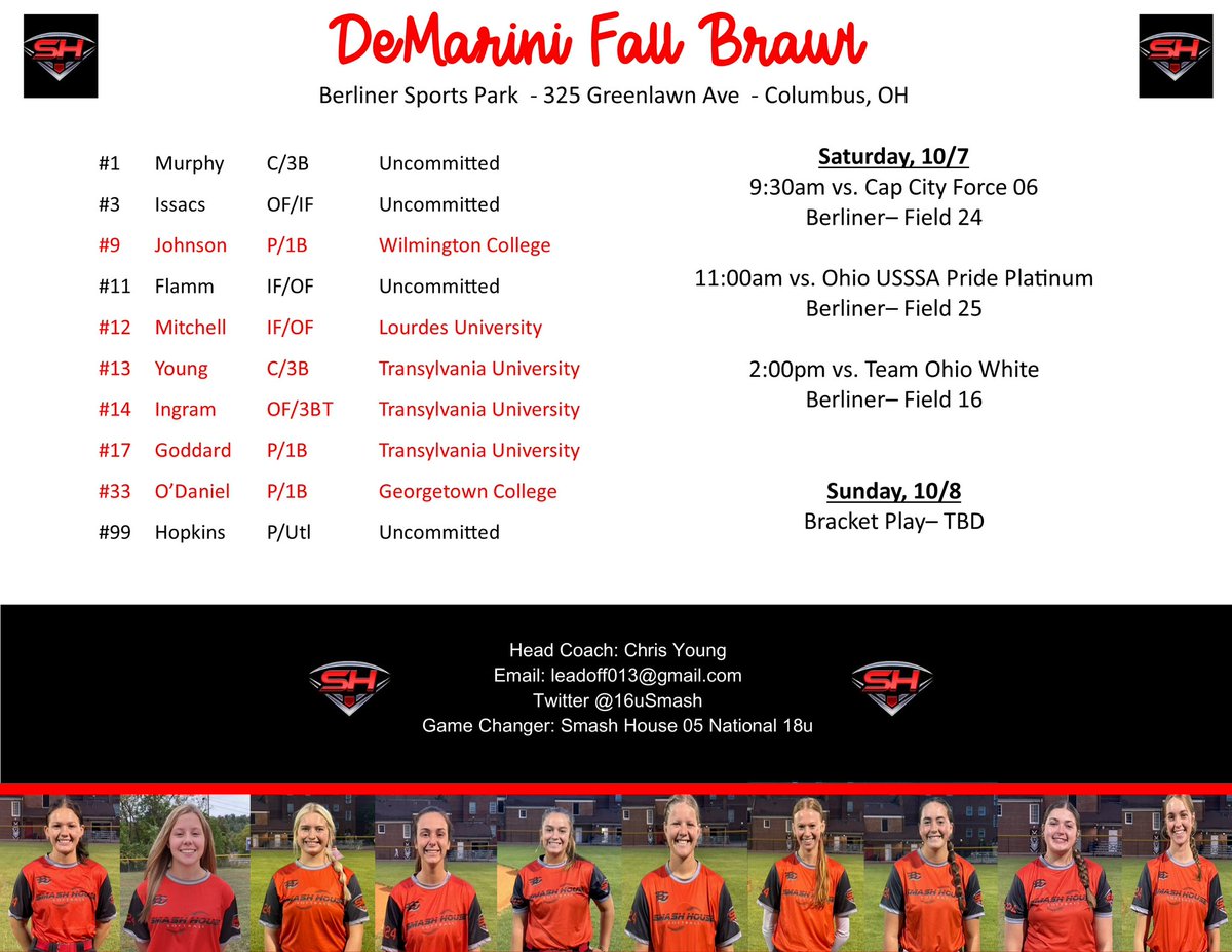18u Smash House ‘05 National (@16usmash) on Twitter photo DeMarini Fall Brawl 2023 Schedule 🖤♥️🖤♥️🥎💪💪 <a href="/Coach_Goderwis/">Beth Goderwis</a> <a href="/dee11davis/">DeeDee Morris</a> <a href="/TransySBCoach/">Shawn Hendrickson</a> <a href="/GC_CoachT/">Thomas Thornton</a> <a href="/CentreCSoftball/">Centre Softball</a> @NKUSBCoachG <a href="/TMU_Softball/">Thomas More University Softball</a> <a href="/HanoverSBall/">Hanover College Softball</a> <a href="/ShawneeStateSB/">Shawnee State SB</a> <a href="/IUS_Softball/">IUS Softball</a> <a href="/firstup13/">chris young</a> <a href="/GoddardJarret/">Jarret Goddard</a> DeMarini Fall Brawl 2023 Schedule 🖤♥️🖤♥️🥎💪💪 <a href="/Coach_Goderwis/">Beth Goderwis</a> <a href="/dee11davis/">DeeDee Morris</a> <a href="/TransySBCoach/">Shawn Hendrickson</a> <a href="/GC_CoachT/">Thomas Thornton</a> <a href="/CentreCSoftball/">Centre Softball</a> @NKUSBCoachG <a href="/TMU_Softball/">Thomas More University Softball</a> <a href="/HanoverSBall/">Hanover College Softball</a> <a href="/ShawneeStateSB/">Shawnee State SB</a> <a href="/IUS_Softball/">IUS Softball</a> <a href="/firstup13/">chris young</a> <a href="/GoddardJarret/">Jarret Goddard</a>