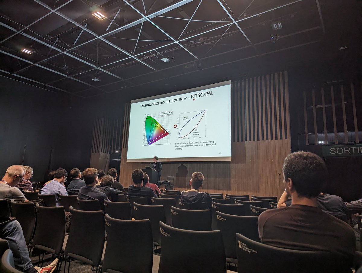 Michael Brown @ICCVConference reminds us that computer vision researchers should 'know their colour spaces'. This tutorial in S06 should be called a 'masterclass'. Glad to see a filled room - enough #ICCV2023 attendees are appreciating the fundamentals
