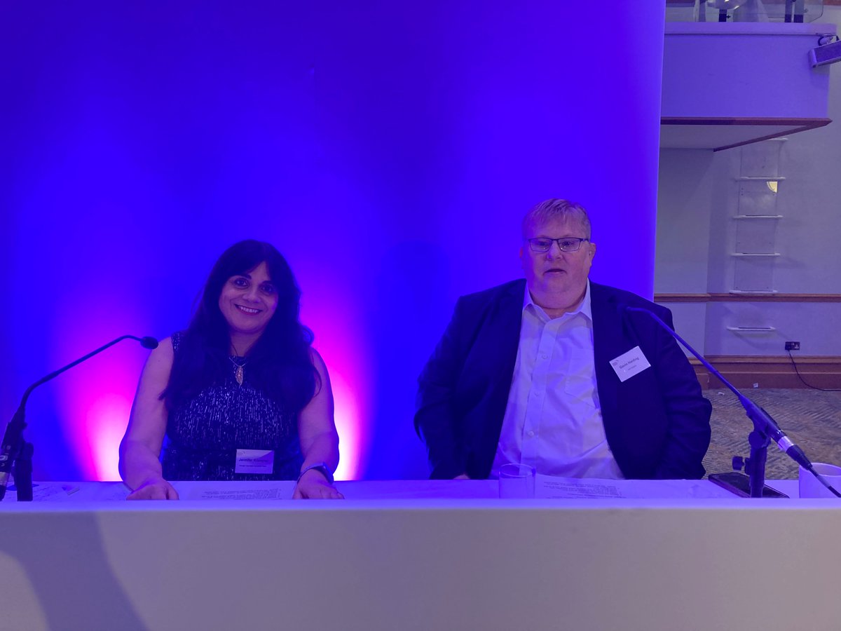 theRRNetwork's tweet photo. Our wonderful Day 1 Chairs, Dr Jennifer Kilcoyne and Gavin Harding MBE, are now opening the conference

#RRNConf23 https://t.co/pdmdF6fzyC