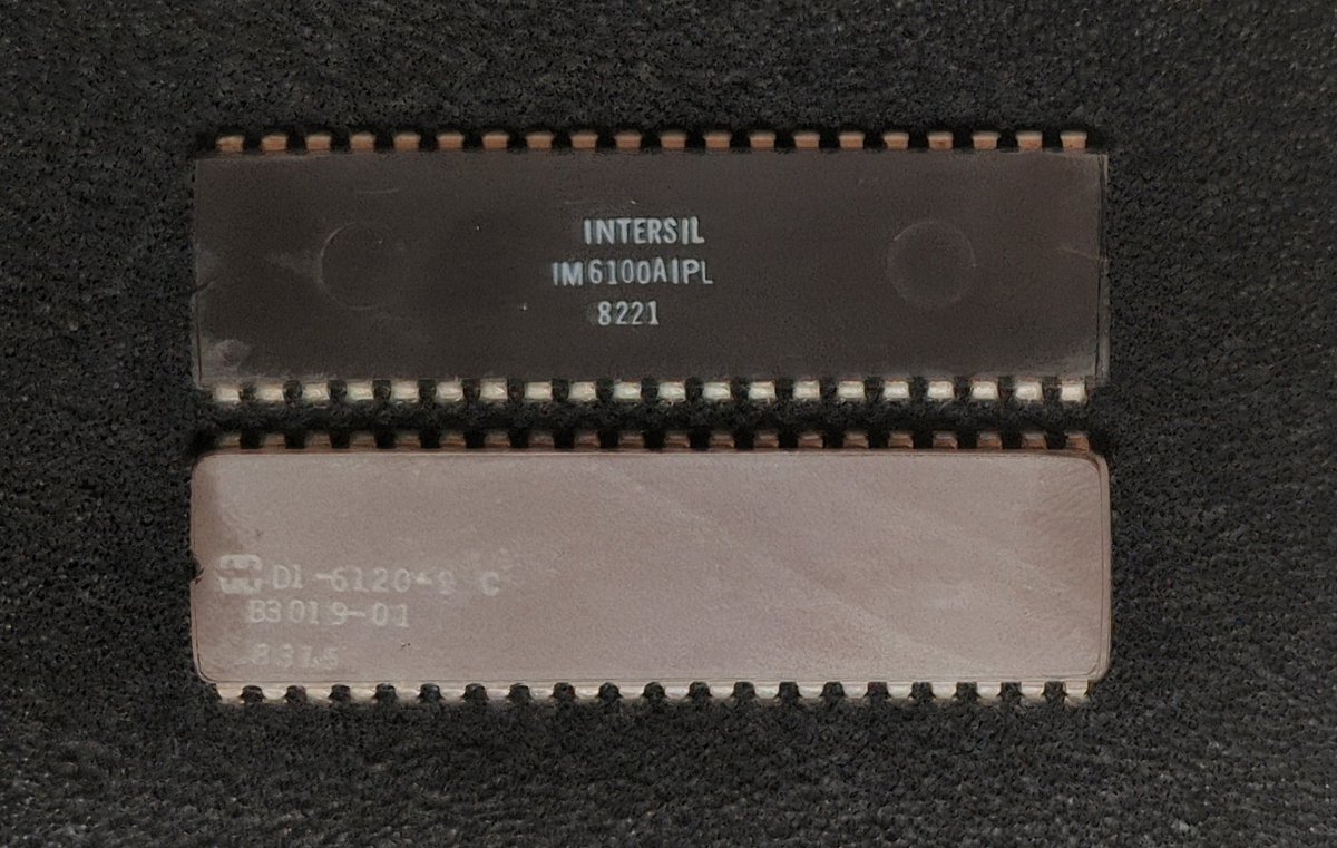 tgtakaoka's tweet image. PDP-8互換のCPUを2種類、入手できました。
語長が12bitで8進数だし、アセンブラの疑似命令もかなり変。
#IM6100, #HD6120, #PDP8