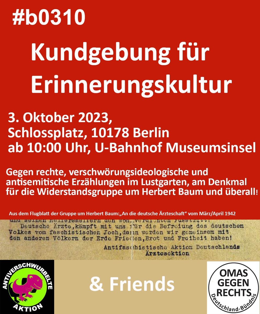 #b0310 Schwurbel-Auflauf am Dom füllt sich langsam.

Gegenprotest am U-Bhf Museumsinsel - kommt gerne noch vorbei!