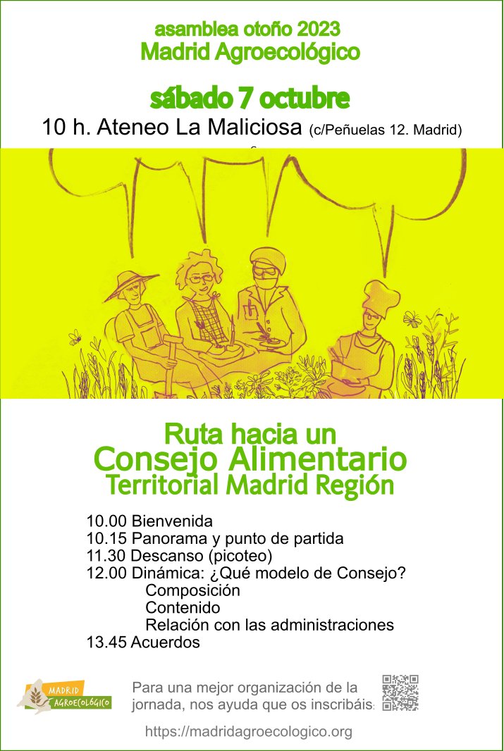 Cuando nos organizamos, somos capaces de cualquier cosa Compruébalo el Sábado 7 octubre. Primer paso hacia un #ConsejoAlimentario