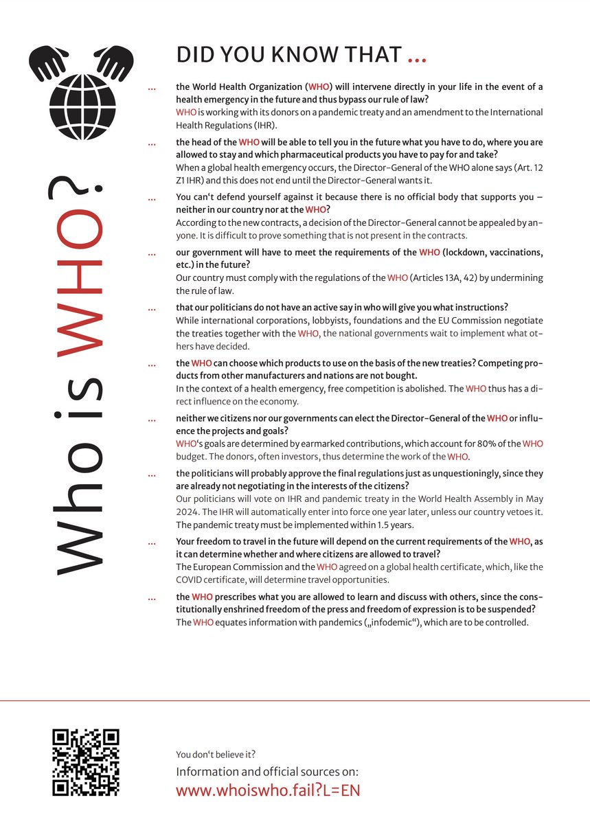 lawrie_dr's tweet photo. How well-informed are you about the WHO power grab? https://t.co/iwAZ7KsAYq