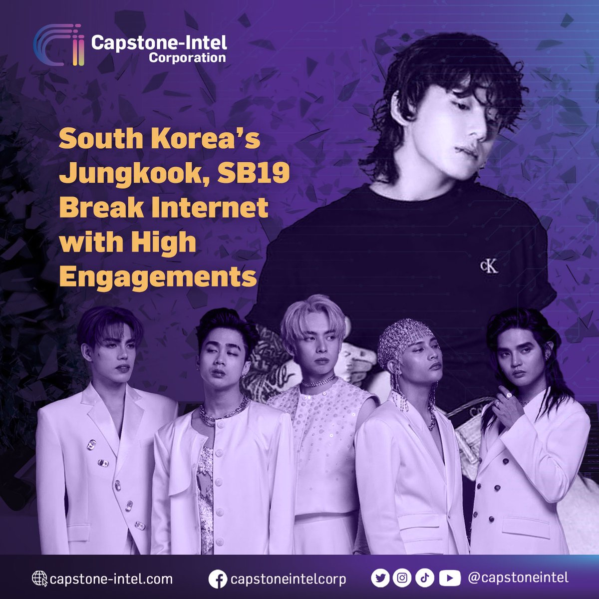 capstoneintel's tweet photo. SB19 and Jung Kook supremacy 👑

#CapstoneIntel revealed that #Jungkook’s concept photo for his new digital single 3D which featured American singer-rapper Jack Harlow, was among the stories with the most engaging news reports. https://t.co/cQ6ak1eRgv