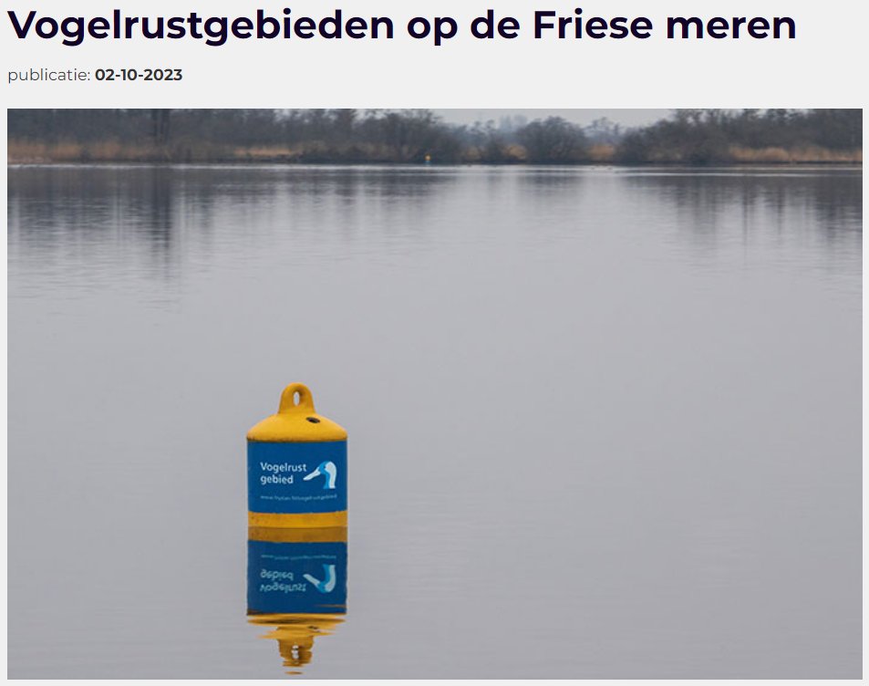 Vogelrustgebieden op de Friese meren: 
Van 1 oktober tot 1 april worden watersporters op de Friese meren gevraagd om de vogelrustgebieden te mijden.
Info: varendoejesamen.nl/kenniscentrum/…
#scheepvaart #FrieseMeren <a href="/provfryslan/">Provincie Fryslân</a>