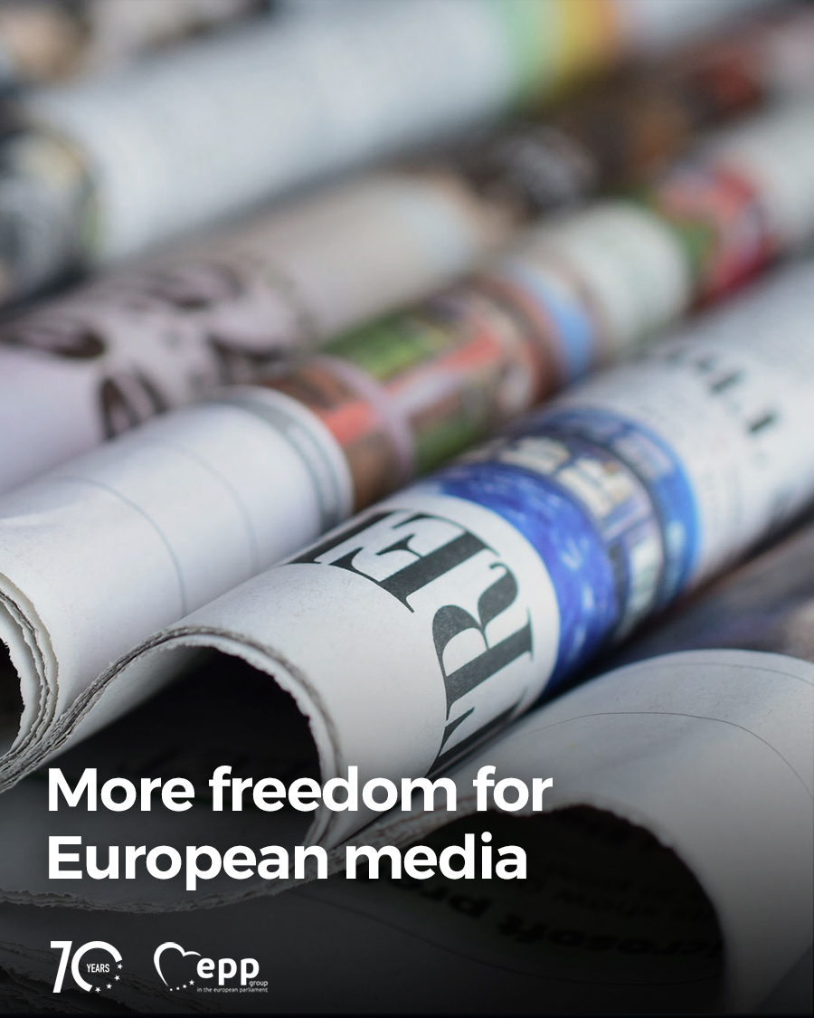 EPP Group (@eppgroup) on Twitter photo 📰Media freedom is under serious threat in several EU Member States!
“With the European #MediaFreedomAct, the EU is establishing a legal framework for greater cultural diversity, freedom, and independence of the media in Europe”, says <a href="/sabineverheyen/">Sabine Verheyen</a>. 📰Media freedom is under serious threat in several EU Member States!
“With the European #MediaFreedomAct, the EU is establishing a legal framework for greater cultural diversity, freedom, and independence of the media in Europe”, says <a href="/sabineverheyen/">Sabine Verheyen</a>.
