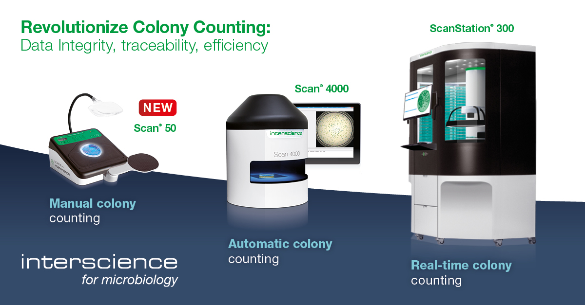 Revolutionize Colony Counting  ⚡️ ⚡️ ⚡️

Data Integrity, traceability, efficiency

---

-&gt; Manual counting with Scan 50 ⭐️

-&gt; Automatic end-point counting with Scan 4000 ⭐️⭐️

-&gt; Real-time counting with ScanStation ⭐️⭐️⭐️

---

interscience.com/en/products/?u…