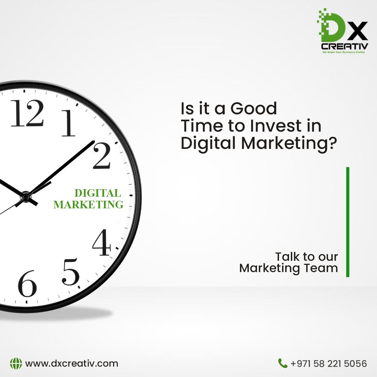 DxCreativ's tweet photo. 🚀 Don't wait for the "perfect" time to dive into digital marketing – seize it now! 💥 Our proven strategies will double your ROI in no time. ⏰

Contact us at [Your Contact Information] and let's make your brand shine! 💫 #DigitalMarketing #ROIBoost #Branding #SEO  @DigitalDubai https://t.co/2enO4l7AW7