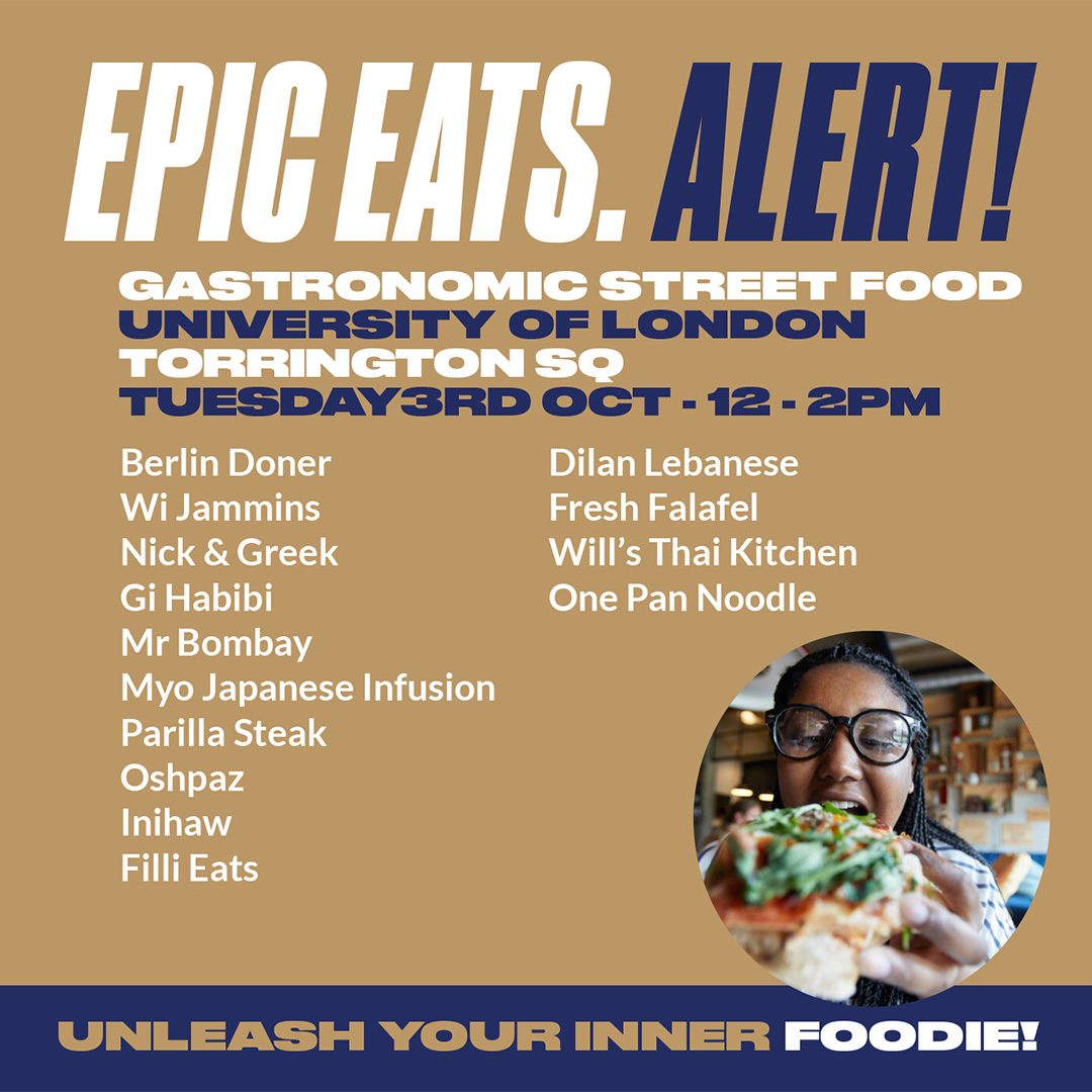 🍕🍣🥘 Epicurean EpicEats is thrilled to announces the arrival of the University Of London’s Gastronomic Street Food Market. Join us in foodie heaven every Tuesday 12-2PM. Torrington Sq. #univercityoflondon
#Epiceats #Londonstreetfood #streetfood