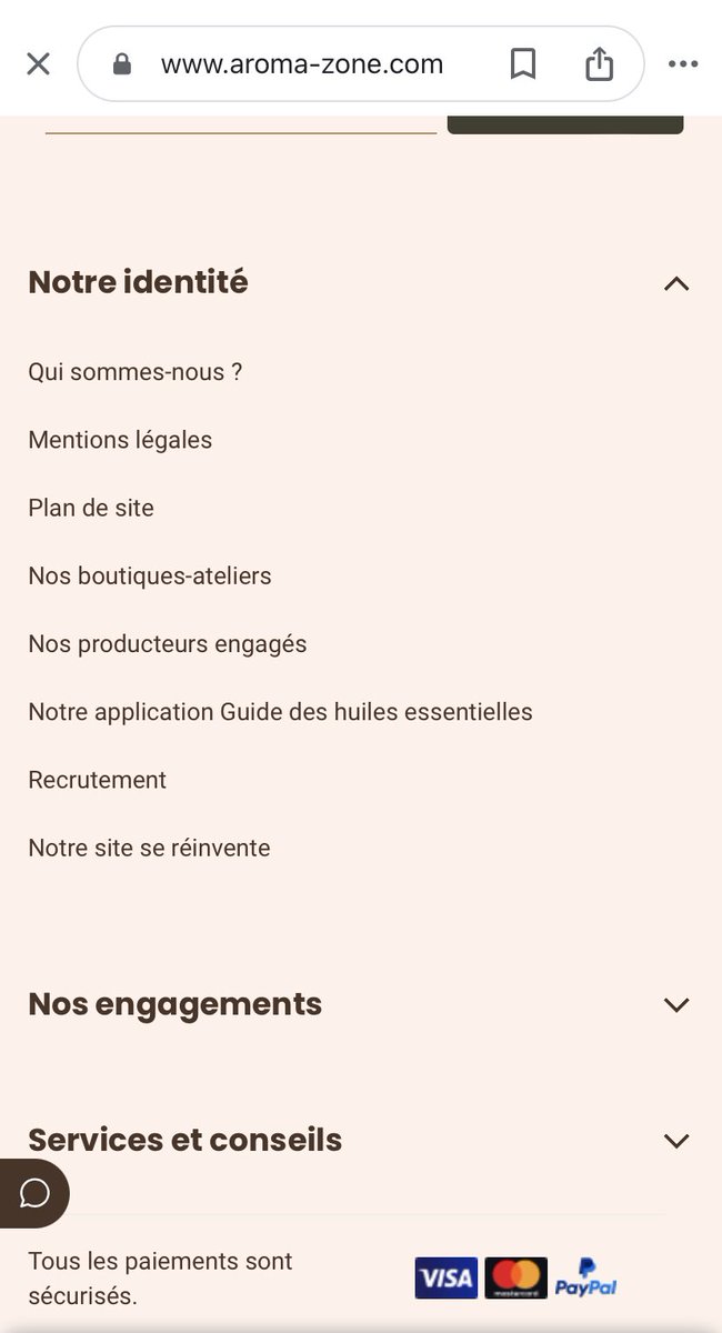 Dkbl_'s tweet image. Le site @AromaZone_FR est tellement bien replatformé qu’aucun lien ne fonctionne dans la rubrique « Notre identité » #hubforum