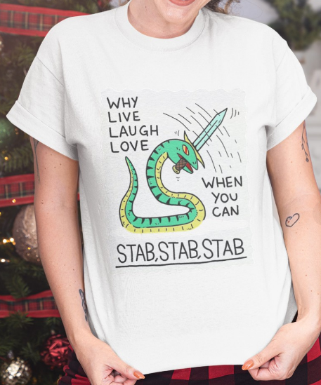 emiliadesigned's tweet photo. WHY LIVE LAUGH LOVE WHEN YOU CAN STAB,STAB.STAB SHIRT
I did it for you : @HelioMaker
You will find the shirt here ❤️ : https://t.co/RfTtEALCGW
#shirt #shirtdesigne #tshirtprinting #tshirtdesign #tshirtshop #tshirtpattern #chipchip https://t.co/PoHq7BqxFI
