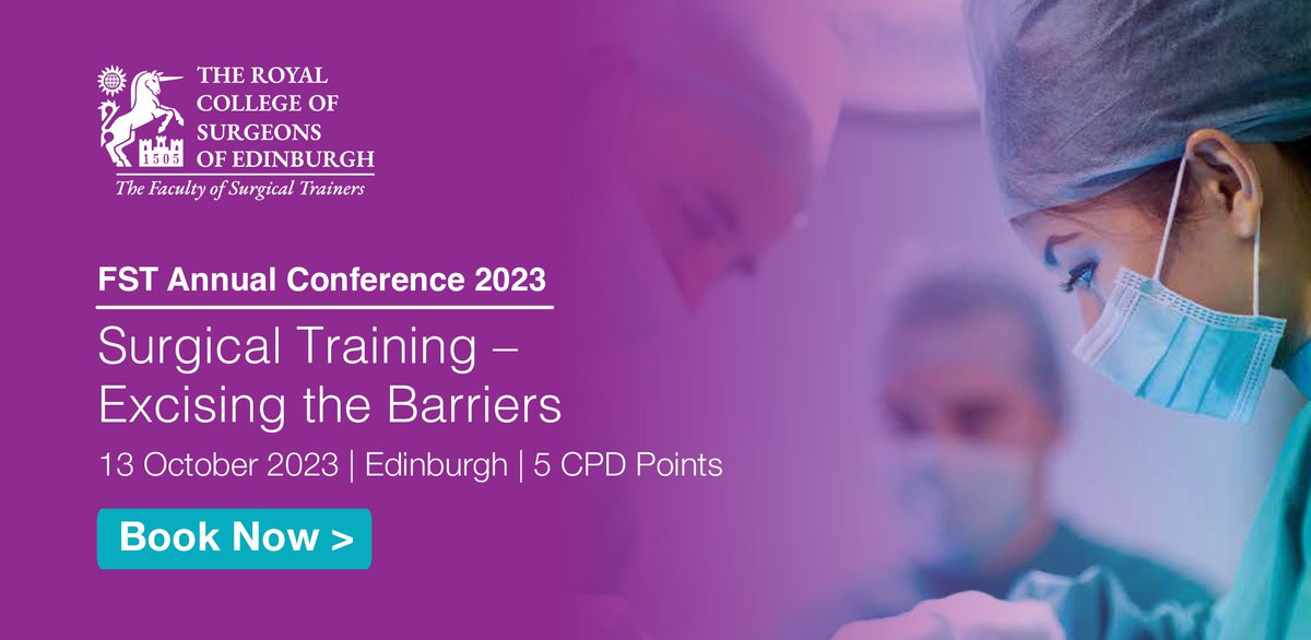 RCSEdFST's tweet photo. There's still time to book your tickets for the #FST Annual Conference taking place this week!

The Conference will delve into thought-provoking discussions and highlight equality &amp; diversity issues within surgical training.

Secure your place: https://t.co/si2zTyQ3qB #FSTConf23 https://t.co/0s1Vokr8WM