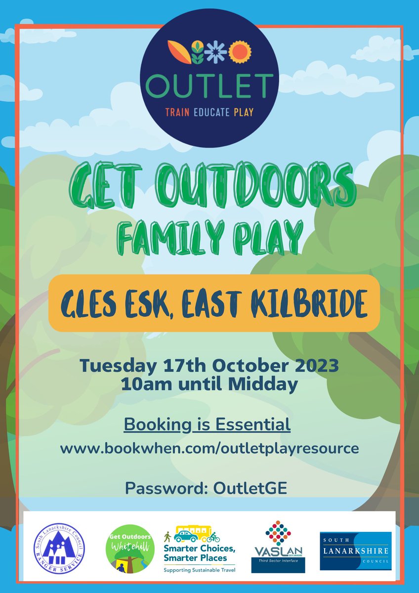 Councillor Kirsten Robb (@krobbgreen) on Twitter photo More fun family play sessions this October week at Glen Esk Pocket Park. Get booking at bookwhen.com/outletplayresoโฆ. Use the password on the poster when booking <a href="/long_calderwood/">Long Calderwood Primary</a> @StLeonardsEK More fun family play sessions this October week at Glen Esk Pocket Park. Get booking at bookwhen.com/outletplayresoโฆ. Use the password on the poster when booking <a href="/long_calderwood/">Long Calderwood Primary</a> @StLeonardsEK